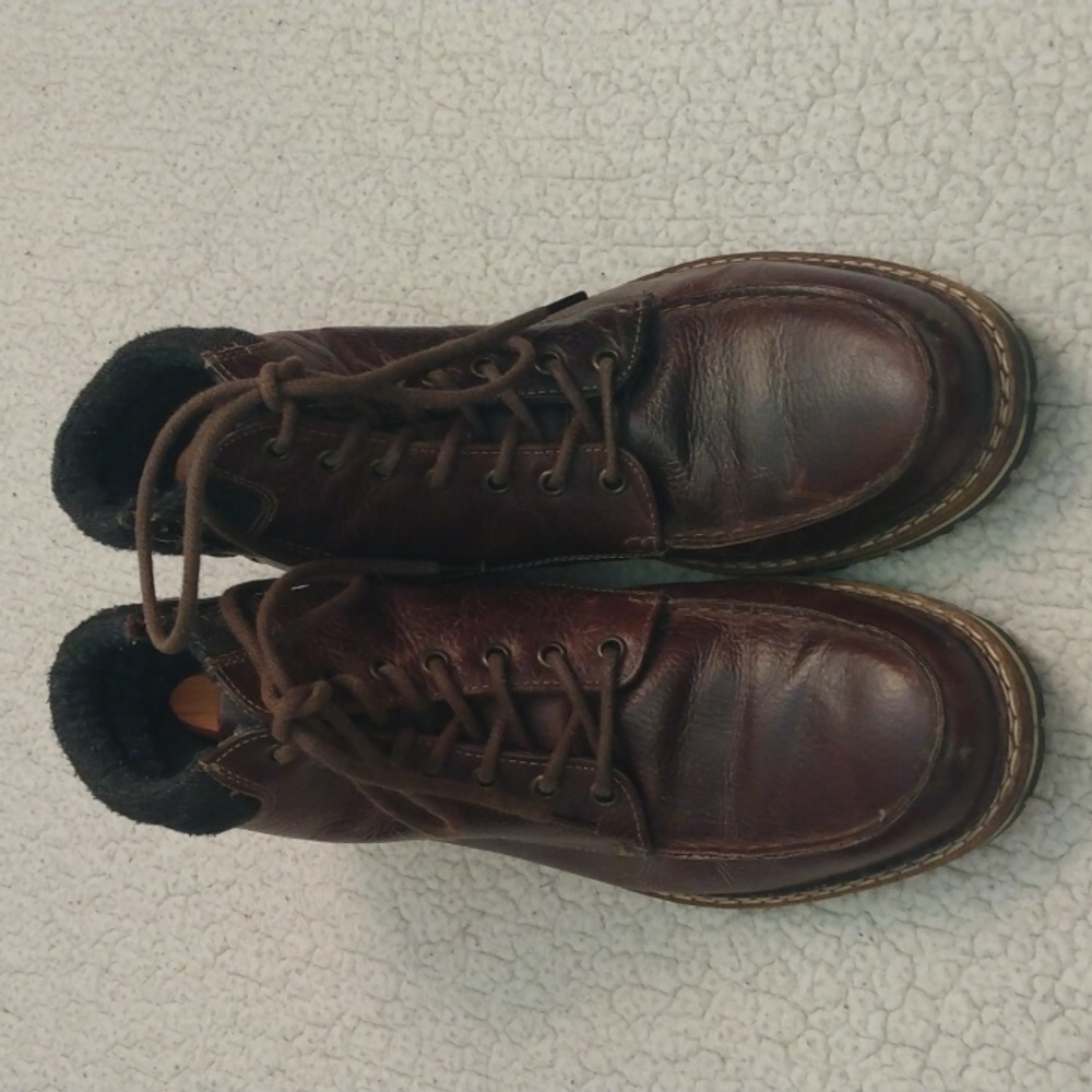 Four Brothers Airfield Moc Toe Side Zip Leather Boots 10.5